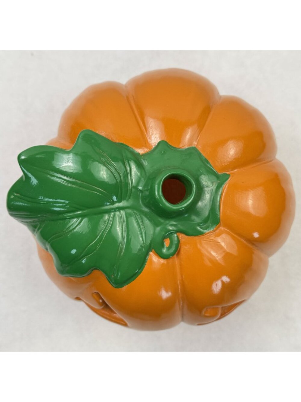 Vtg 1988 Flambro Ceramic Jack O' Lantern Pumpkin Halloween Candle Holder #1542A - Picture 6 of 16